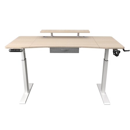 Homeroots 63" Adjustable Beige Standing Desk 558237