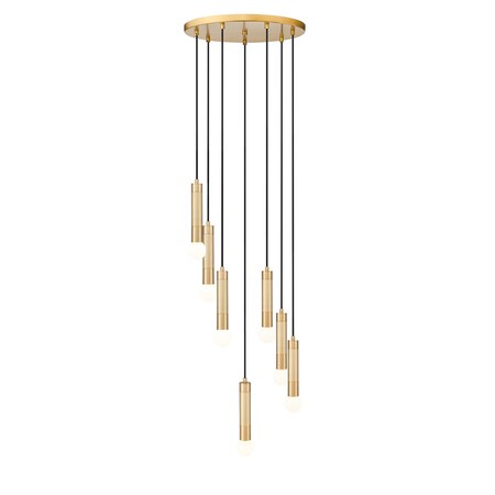 Z-Lite Stari 7-Light Chandelier, 18 in W, Modern Gold 1956P-7R-MGLD