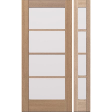 Doornmore G10402, 51.5" x 82" ( 36" Door + 12" Side) Left Hand, Mahogany SDL 4 Lite Exterior Door G10402-SW-3680-G104-SL_1-1_LI