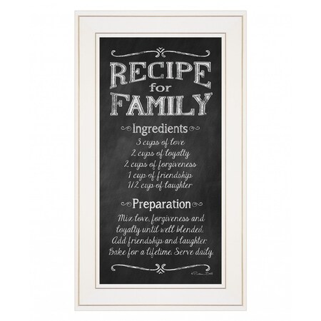 Homeroots Recipe for Family White Framed Print Wall Art 408146