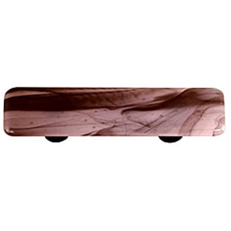 Palacedesigns Black Swirl Petal Pink Rectangle Glass Cabinet Pull - Black Post PA883574