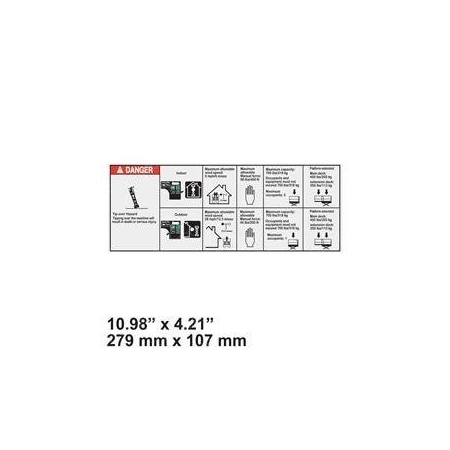 Genie REPLACEMENT DECAL, DANGER MAX CAPACITY 1296315GT
