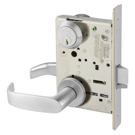 Sargent Grade 1 Classroom Security Intruder Latchbolt Mortise Lock, L - Lever, LN - Rose, Satin Chrome 8238 LNL 26D