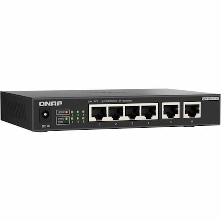 Qnap DESKTOP, UNMANAGED SWITCH, 4 PORT 2.5GBPS AUTO NEGOTIATIO QSW-2104-2T-R2-US