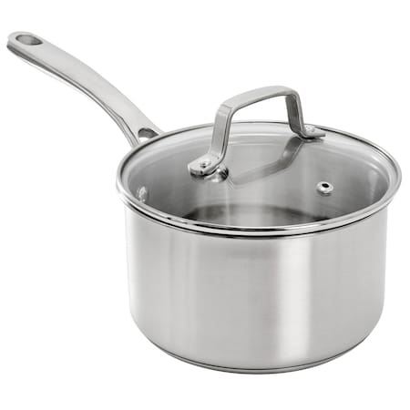 Martha Stewart Everyday Midvale Stainless Steel 2 Quart Saucepan in Silver 128728.02