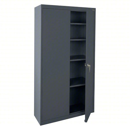 Sandusky Lee Storage Cabinet, 72 in H, 36 in W, 18 in D, Swing, Keyed, Charcoal, 4 Shelves VF41361872-02