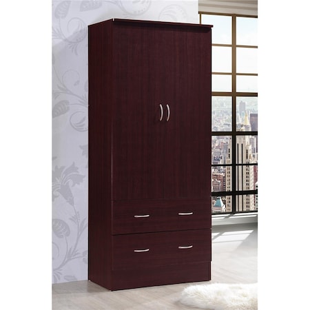 Hodedah 2 Door Wardrobe Hi29 Mahogany