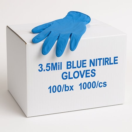 Approved Vendor Disposable Gloves, 3.5 mil Palm, Nitrile, Powder-Free, XL, 10 PK, Blue DB3MILNitrileXLC