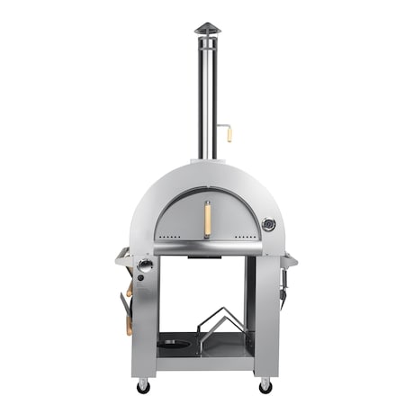 Koolmore 32 in. Outdoor Gas and Wood Fired Pizza Oven in Stainless-Steel KM-OKS-DFPO KM-OKS-DFPO