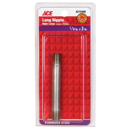 Smith-Cooper S8344NI001030CS 0.12 x 3 in. Stainless Nipple 4215406