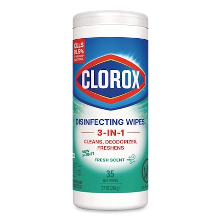 Clorox Disinfecting Wipes, Bleach Free Cleaning Wipes, 1-Ply, 7 x 8, Fresh Scent, White, 35 Wipes 1593