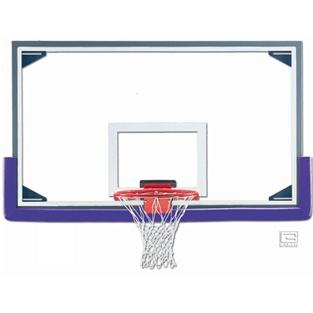 Gared Sports 42 x 72 in. Regulation Glass Backboard with Aluminum Frame AFRG42