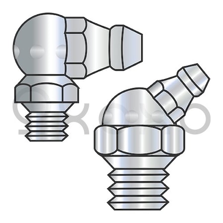 Oxoxo 1/4-28X.844 Grease Fitting 3/8 Hex, 1/4-28 SAE-LT Taper Thread Zinc ROHS, 500PK 521795