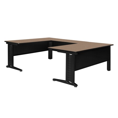 Regency Fusion Desk Shell, 72 in W X Wood, Metal, Noble Oak MUDS723048NO