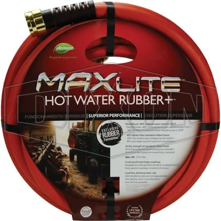 Dixon 3/4 in ID x 50 ft L Water Hose, Rubber Tube HWH50-75