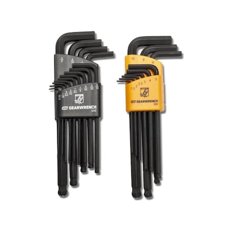 Gearwrench SAE/mm Mag End Ball End Hex Key, 22 PC 83526