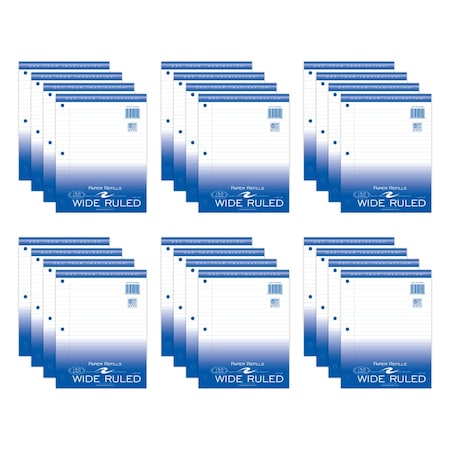 Roaring Spring Case of Loose Leaf Paper, 150 Sheets/Pack, 8"x10.5" Wide Ruled Filler Paper w/Margin, 3-hole Punched 20050cs
