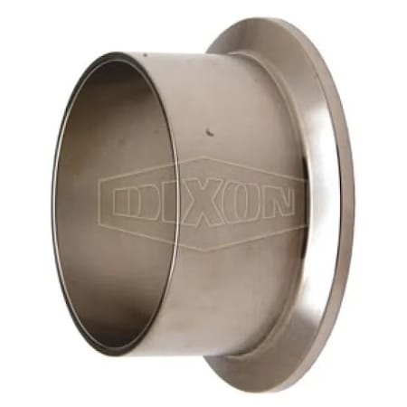 Dixon Long Weld Ferrule, 5 in Nominal, Clamp End Style, 316L Stainless Steel L14AM7-R500