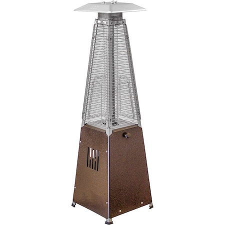 Hiland Glass Tube Table Top Patio Heater in Hammered Bronze HLDS032-GTTHG