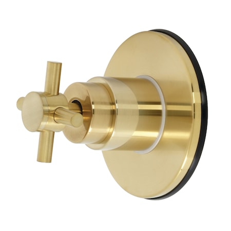 Kingston Brass Single-Handle Six-Way Diverter Valve with Round Trim Kit, Brushed Brass KS4037DX