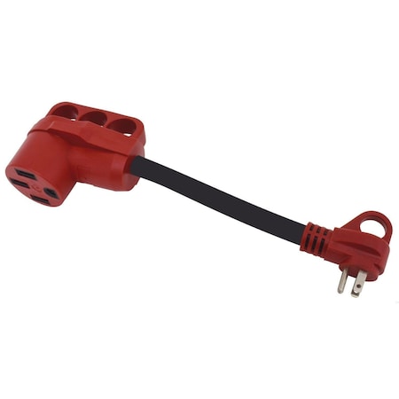 Valterra 15AM-50AF ADAPTER CORD, 12IN, RED, BULK A10-1550