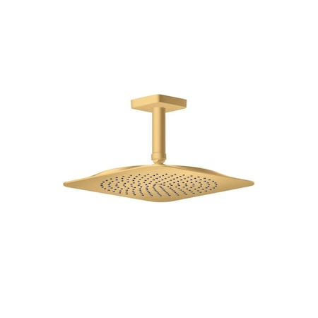 Axor Citterio C Showerhead 270 Square 1-Jet Ceiling Connection, 1.75 GPM in Brushed Gold Optic 28797251
