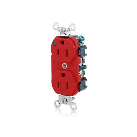 Leviton Extra Heavy Duty Hospital Grade Duplex Receptacle, 15 Amp, 125 Volt 8200-PLR