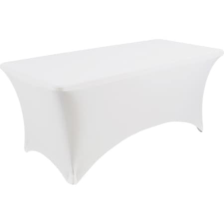 Iceberg Igear Stretch Fabric Table Cover, 24 in W x 48 in L, White 16513