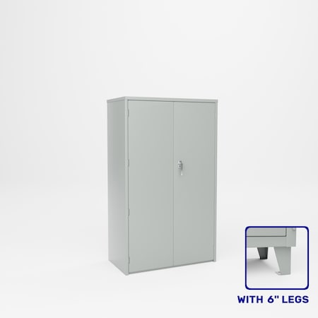 Pucel Heavy Duty Storage Cabinet with 6 in Legs, 3 Adjustable Shelves, 36 in W x 66 in H x 19 in D, Gray HDSC-3660-19-3L