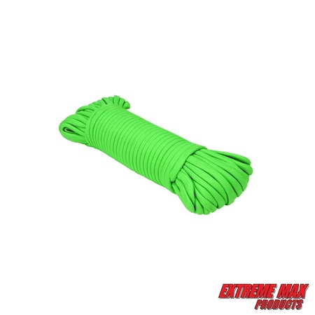 Extreme Max 3008.0505 Neon Green Type III 550 Paracord Commercial Grade - 5/32" x 100' 3008.0505