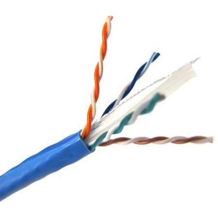 Weltron 1000Ft Blue Plenum Cat6 Cable 550Mhz T2404L6P-BL
