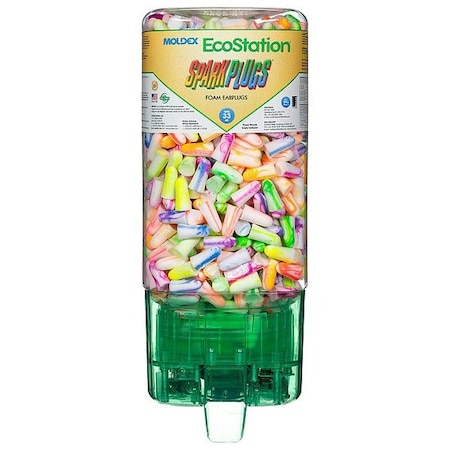 Moldex Ear Plug Dispenser, Foam, Cylinder, 33 dB NRR, Uncorded, 500 Pairs Per Pkg 6833