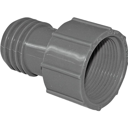 Genova Boshart Pipe Adapter, 1-1/4 in, FPT x Insert, PVC, Gray UPVCFA-12