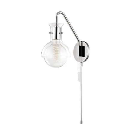 Mitzi Riley 1 Light Plug-In Sconce 10.25 In. Polished Nickel HL111101G-PN