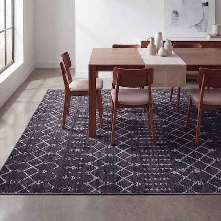 Jonathan Y Leila Moroccan Diamond Trellis Non-Slip Machine-Washable Dark Gray/Ivory 9 ft. x 12 ft. Area Rug CMR101K-9