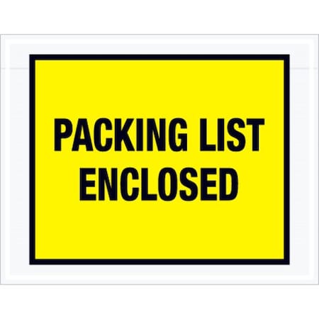 Zoro Select Packing List Envelopes, Yellow, PK1000 PL405