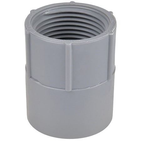 Carlon Conduit Fitting 1-1/2 in, Threaded, PVC, PVC Coated, Gray E942HR