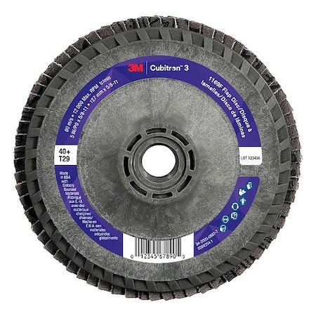 3M Cubitron Abrasive Flap Disc, Coated, Polyester, PK10 7100380207