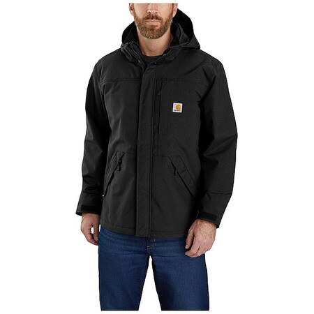 Carhartt Men's Heavy Weight Rain Jacket, 100% Nylon, Zipper, Black, M 104670-BLKMREG