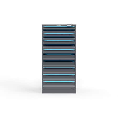 Strong Hold 12 drawer cabinet - (4x 2ft, 3x 3ft, 5x 5ft) - Blue accents - Electronic Lock S3060-PPRAS-1201FS