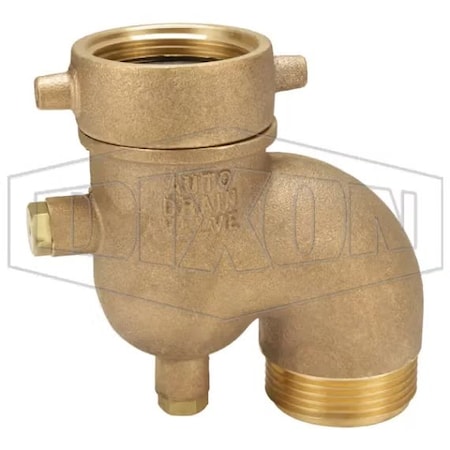 Dixon Automatic Drain Vent Valve, Female NH NST x Male NH NST End Style, 175 psi Pressure, Cast Brass Body ADV150F