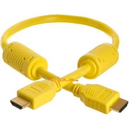 Cmple 1.5FT 28AWG HDMI Cable with Ferrite Cores- Yellow 990-N