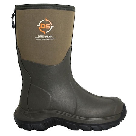 Dryshod Evalusion Mid Super Lightweight Waterproof Boot, Rubber, Insulated, Brown, Mens Size 14 EVA-MM-BR-014