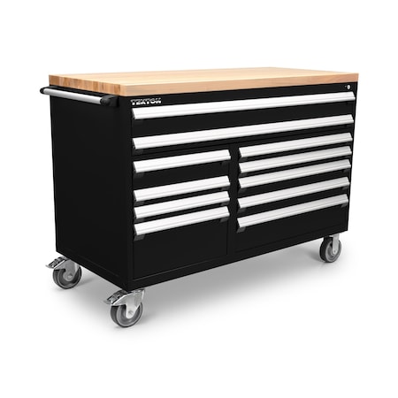 Tekton Rolling Tool Cabinet, 11 Drawer, Black, Steel, 60 in W x 27 in D x 41-1/2 in H OCL63102LWT
