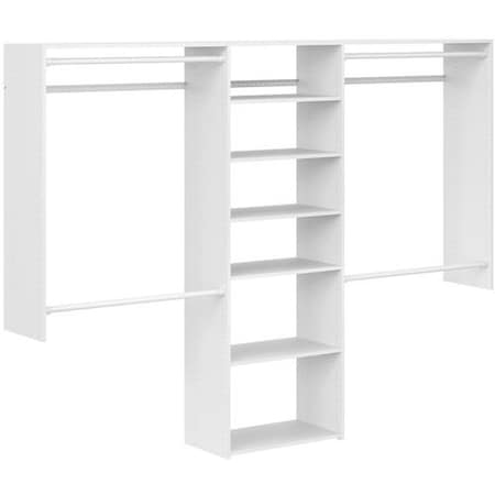 Easy Track 4ft-8ft W DeluxePlus Shelving Closet Kit, White PH79-WH