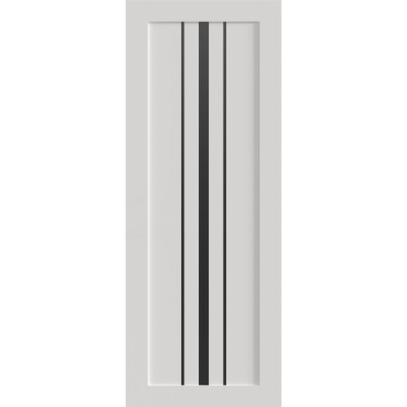 Sartodoors Slab Door Panel 24 x 84 inches, BASIC 4903 White with Black Glass, Bathroom Bedroom Doors BASIC4903S-WS-2484