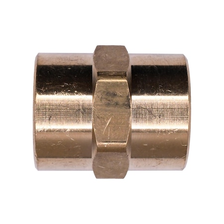 Auveco Brass Pipe Coupling 3/8in, 5PK 333
