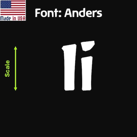Aacc Self-Adhesive Vinyl Letter: I, Scale: 40 cm. Color: White Font: Anders by, 4PK AACC-Anders-UI-White-M40x4