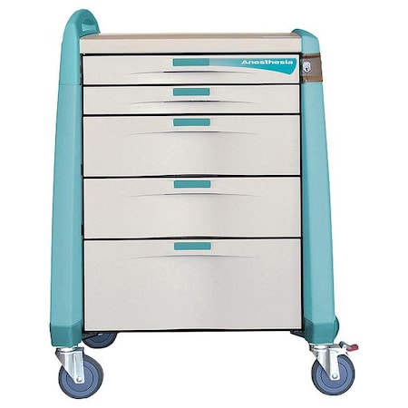 Capsa Healthcare Anesthesia Cart, 250 lb, Polymer, Assembled AM-AN-INT-ALOK-G