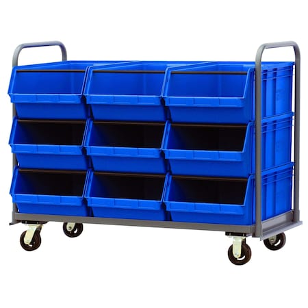 Quantum Storage Systems MAGNUM TOTE TRUCK 30 X 60 WITH BINS BLUE MTT-3060-743BL